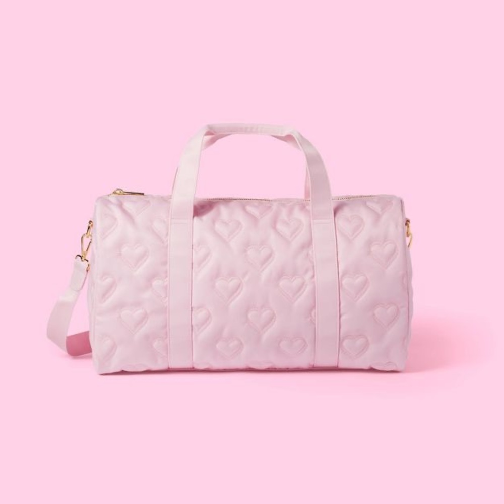 Quilted Hearts Duffle Bag - Stoney Clover Lane x Target Light Pink